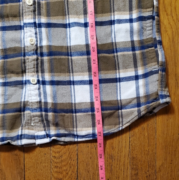 American Eagle Outfitters Blue and Brown Flannel Shirt - Picture 7 of 10